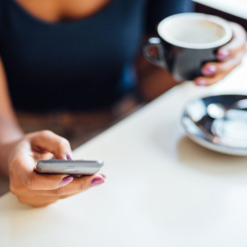Woman checking phone
